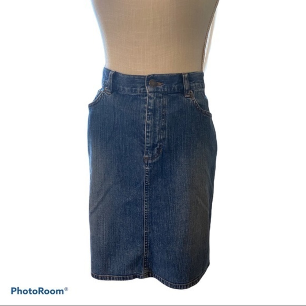Lauren Ralph Lauren sz 10 VTG‎  maxi-midi dark denim skirt coastal cowgirl